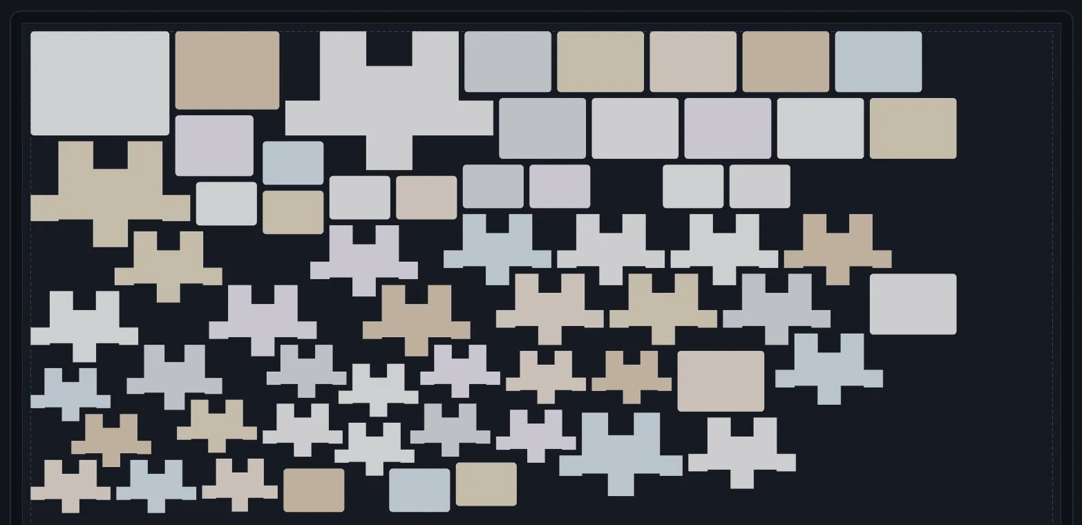 NestPlug preview: 60 box blanks and lids nested on a 1200 by 800 mm corrugated sheet